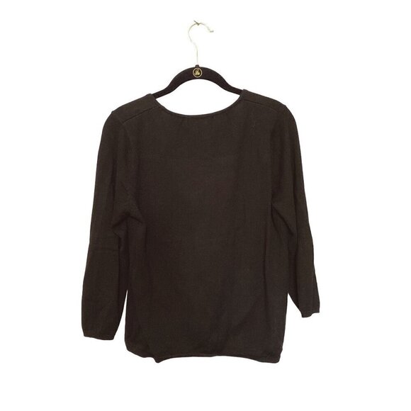 Erik Stewart Black Pull Over Sweater Braided Square Neckline Women’s Medium NWT - Picture 3 of 9
